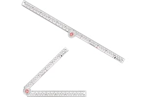 Singer 12-Inch Folding Ruler with Precision Marking & Zero-Centering for Sewing, Quilting, Crafting & Patternmaking - Clear M