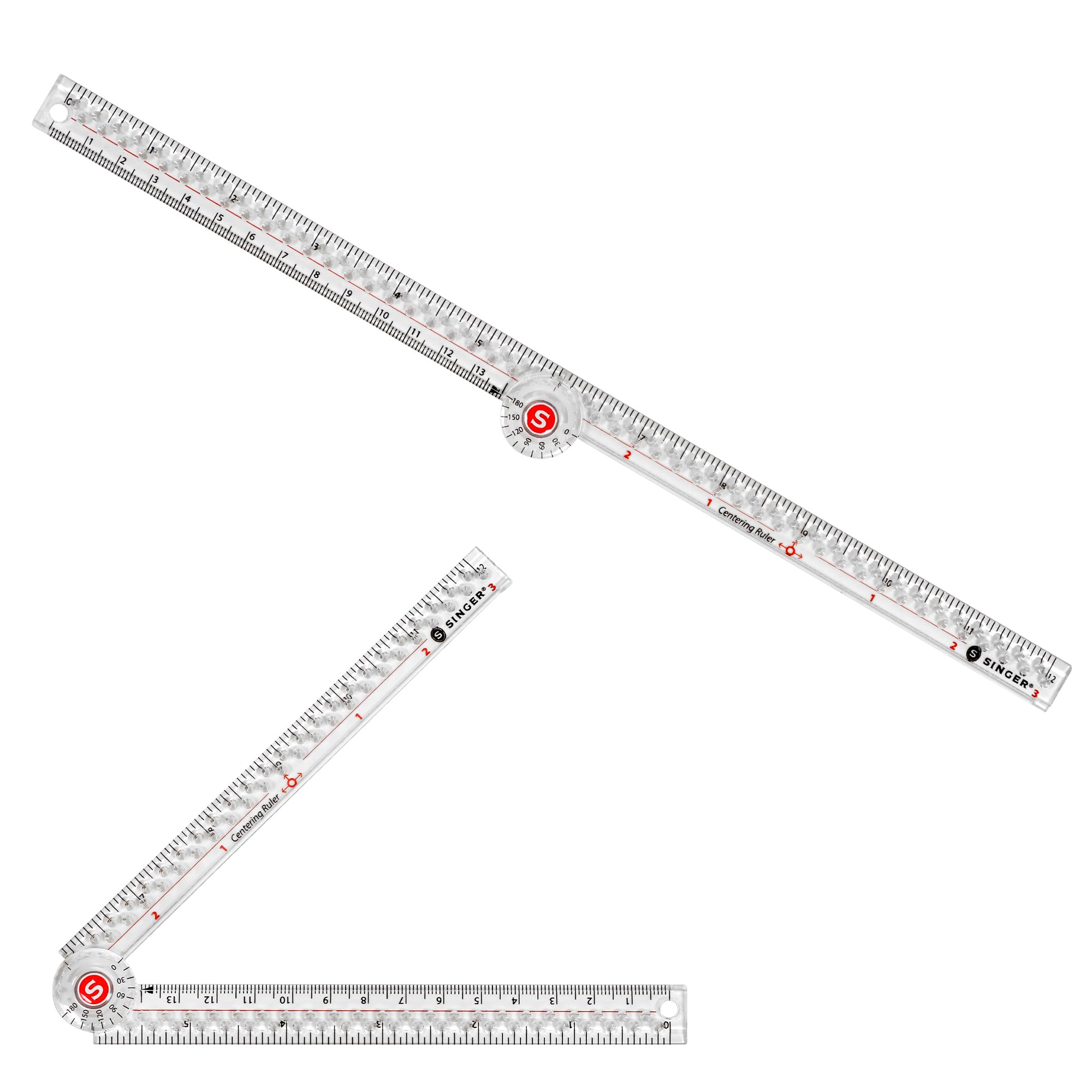SINGER 12-Inch Folding Ruler with Precision Marking & Zero-Centering ...