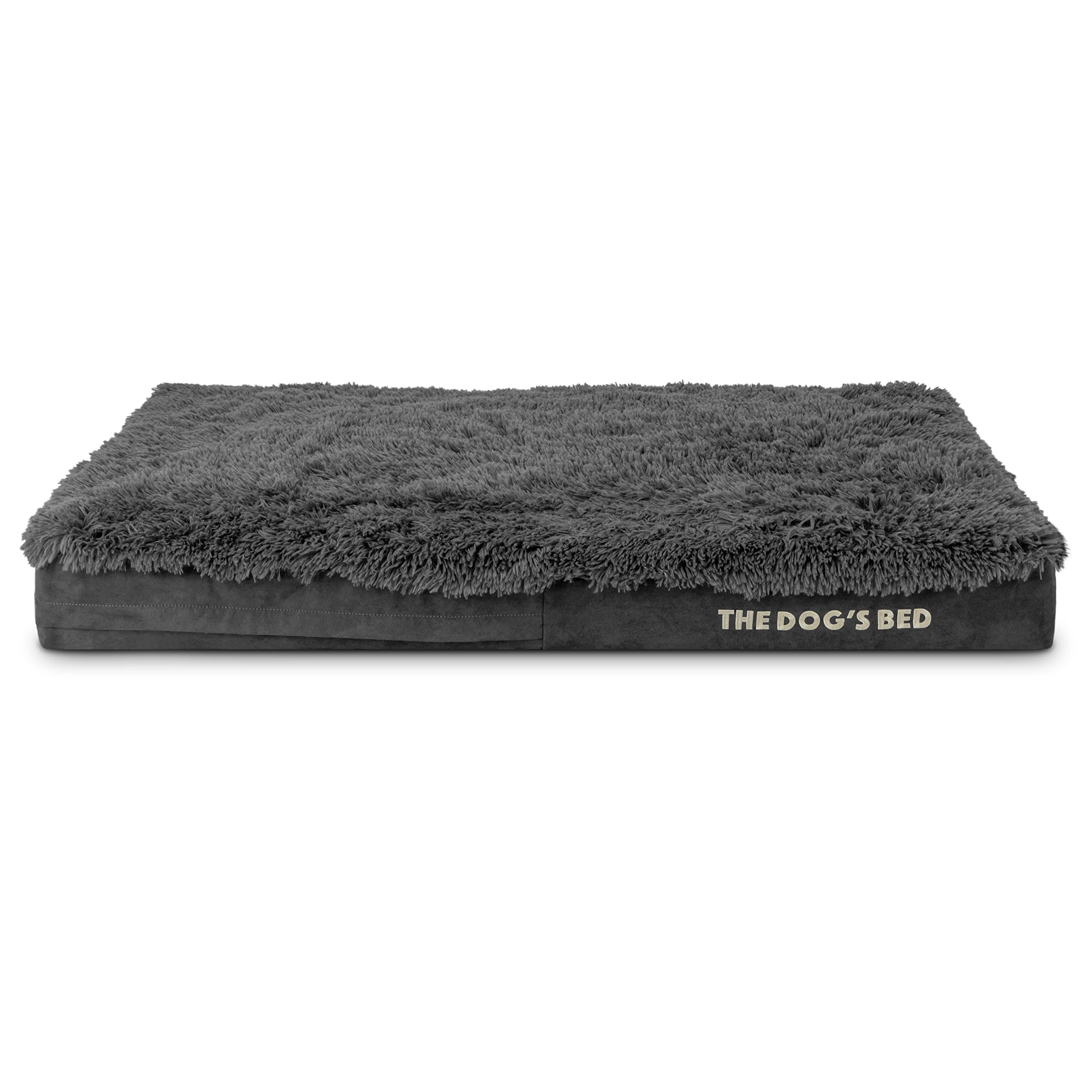 The Dog’s Bed Cover – Replacement Cover, Grey Fur, Large, 10cm