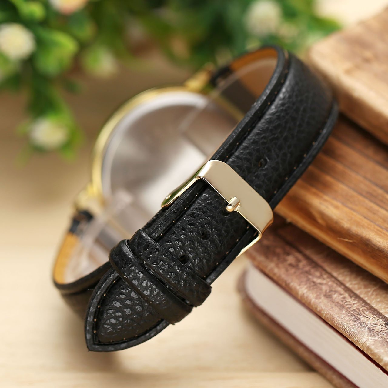 Top Plaza Unisex Women\'s Fashion Chic Moonphase Dress Watch, Gold Tone