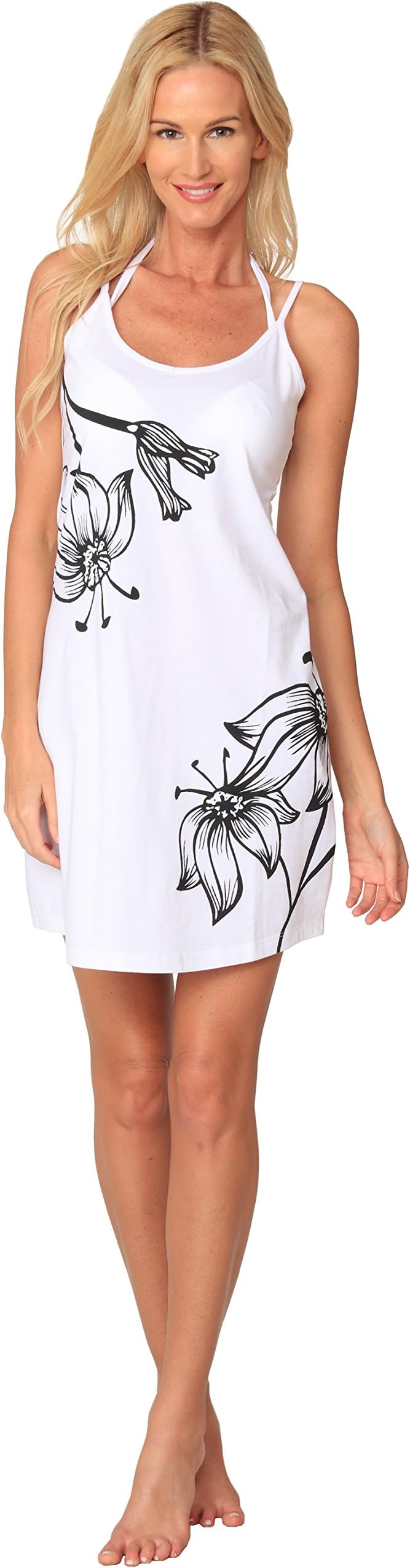 Printed Casual Spaghetti Strap Dress Beachwear Sundress Cover Up
