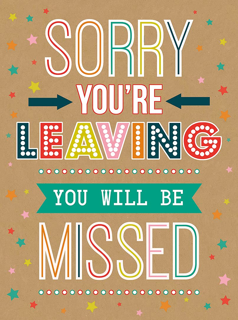 Piccadilly Greetings Modern Large Card Leaving - 12 x 9 inches,Green