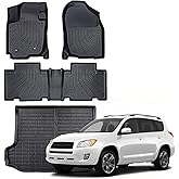 Compatible with Toyota RAV4 2006-2012 (5 Seats) Floor Mats & Cargo Liner,All Weather Protection,Anti-Slip TPE Floor Mats & Trunk Mat Fit for Toyota Rav4 2006-2012 Accessories