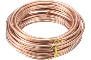 uxcell Soft Copper Wire (6 Gauge, 31 FT), 99.9% Pure Bare Copper Wire 4mm Solid Craft Wire for DIY Crafting Gardening Decoration (9.5Meter)