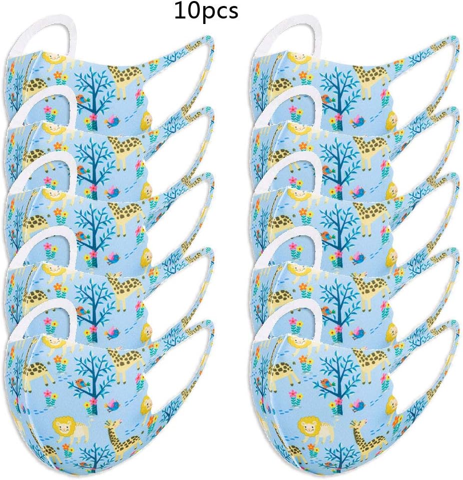 Zhenxinganghu 10Pcs Kids Cartoon Sponge Mouth Face Shield Washable Reusable Face Cover Child