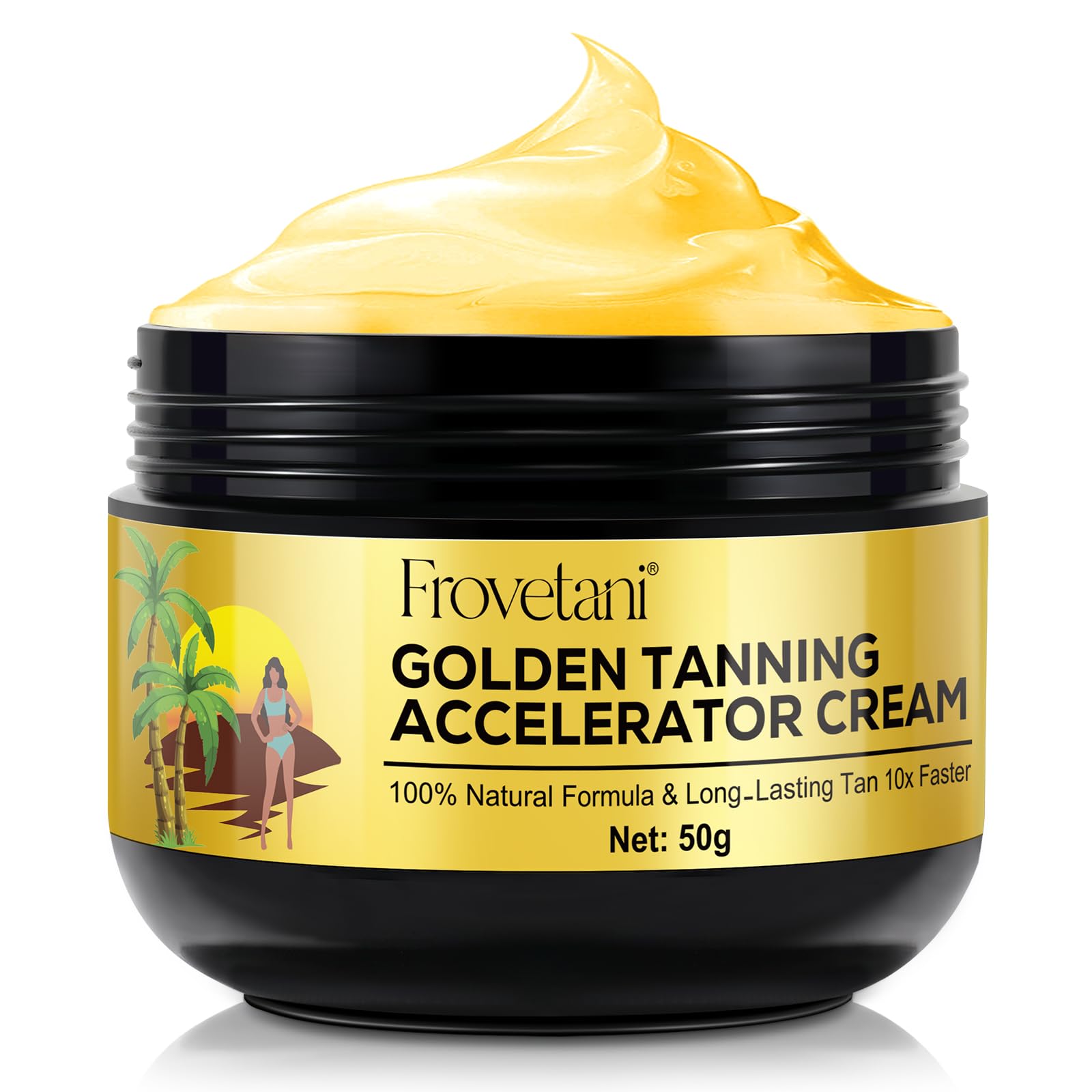 Tanning Accelerator Cream, Golden Tan Accelerator for Outdoor Sun and Tanning Beds, Natural Ingredients Tanning Cream for Sunbeds & Outdoor Sun, Achieve a Natural Tan Skin (50g)