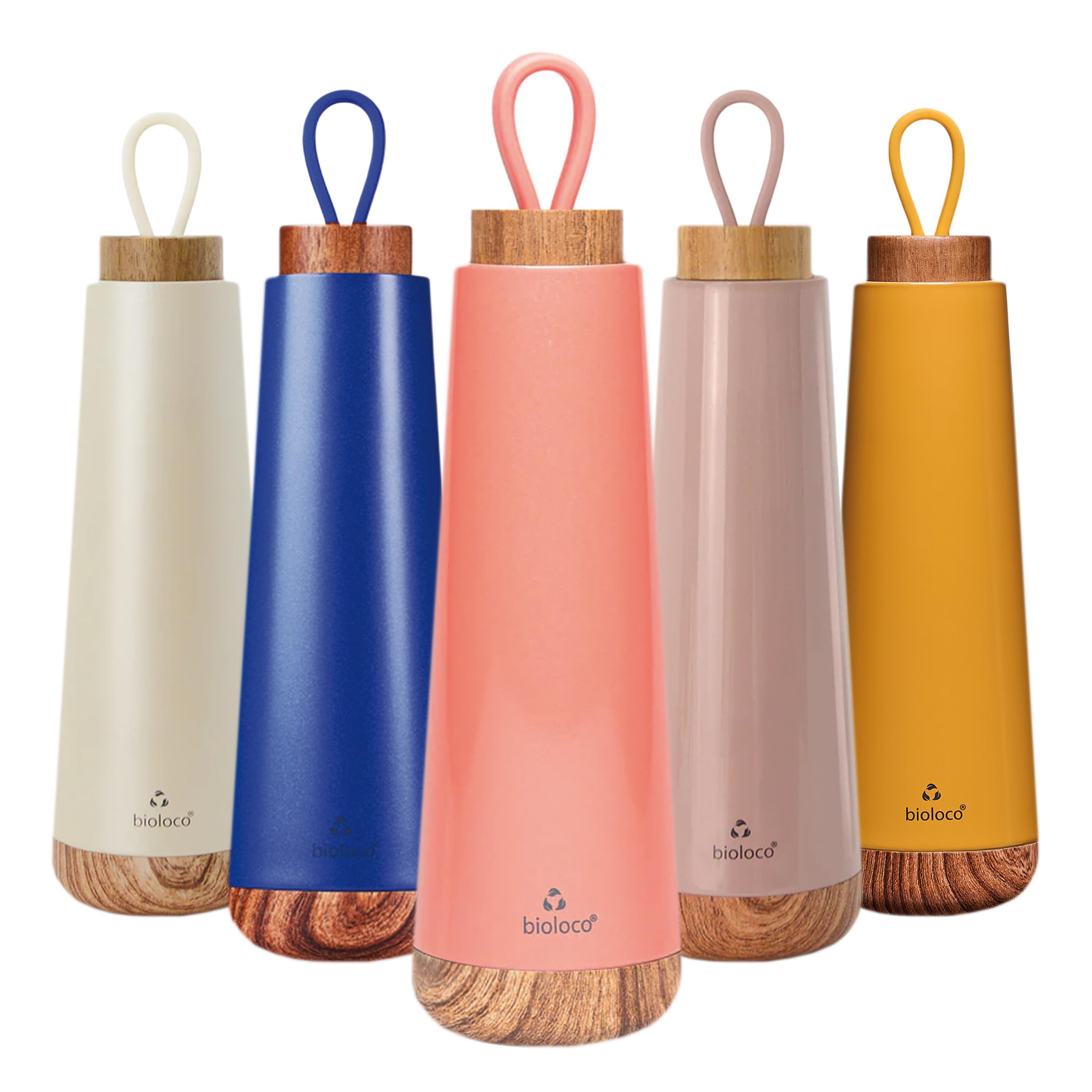 Chic Mic Unisex - Adult Bioloco Loop Insulated Flask, Coral, 7.5 cm x 7.5 cm x 28 cm