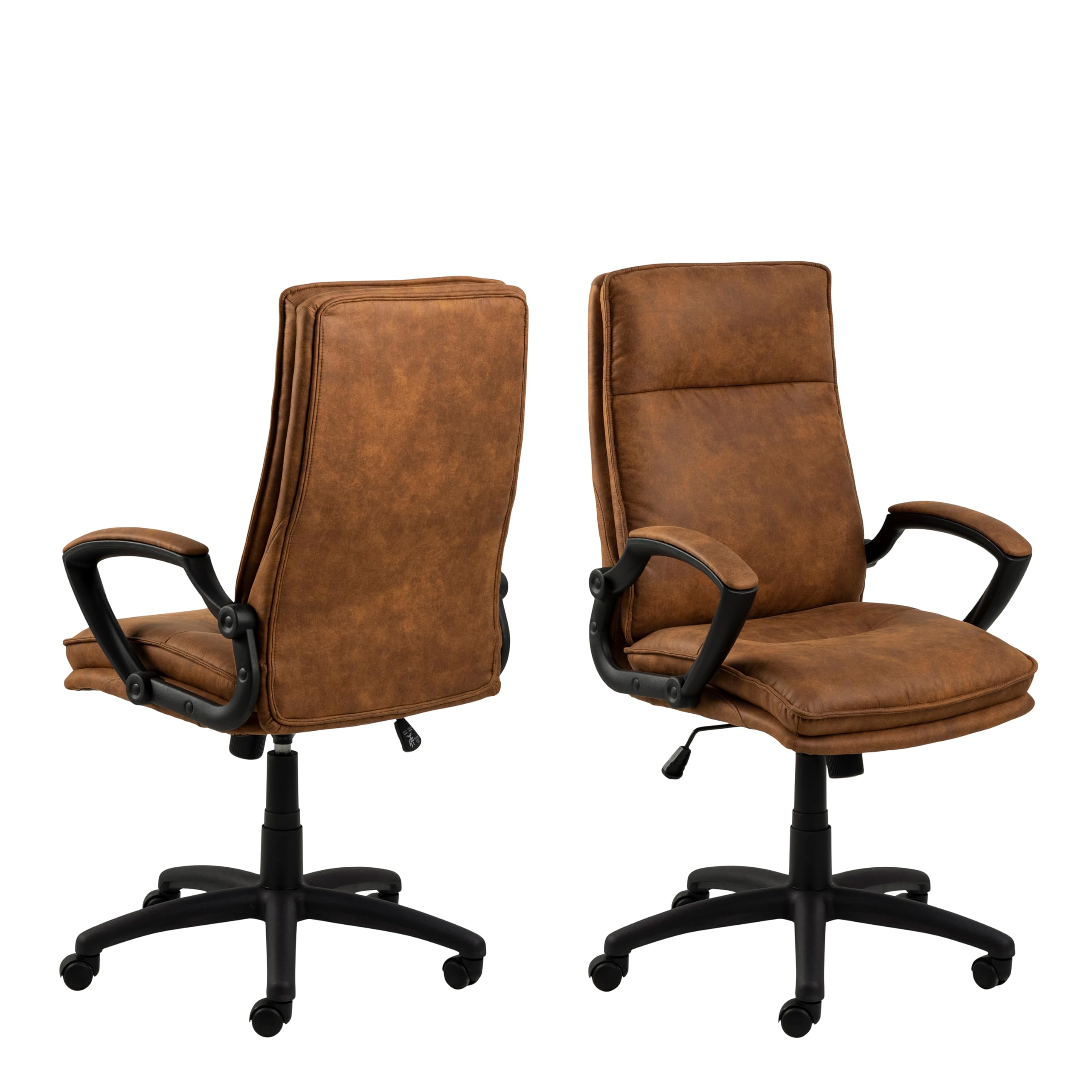 Furniture To Go | Brad, Brown, Swivel Office/Desk Chair with Armrest