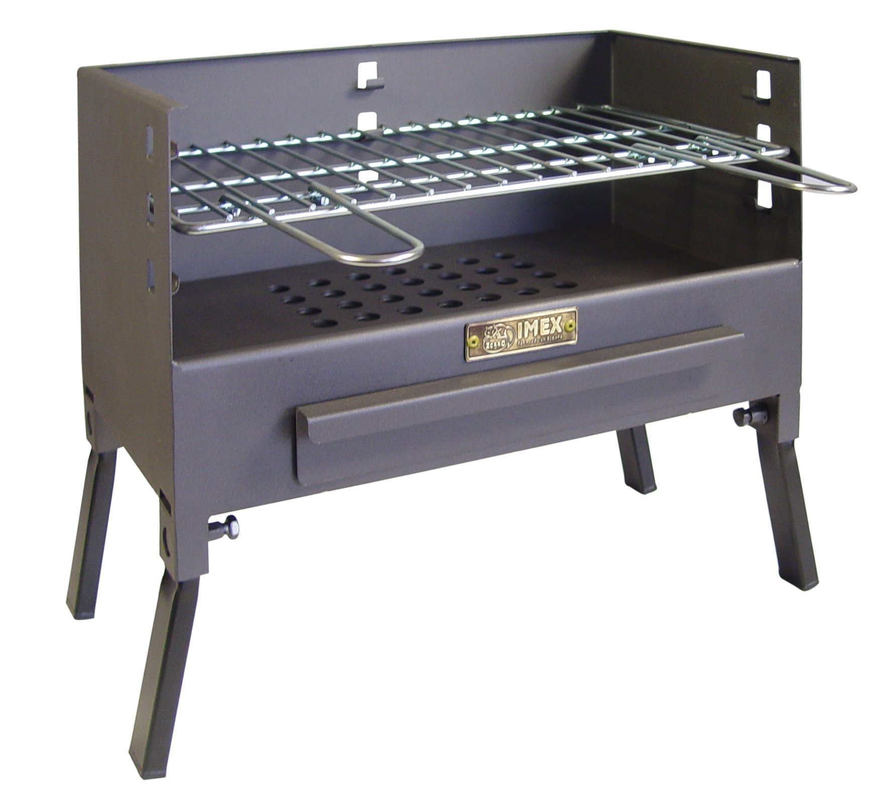 Imex El Zorro Barbecue Table with Zinc Grill, Black, 105 x 61 x 39.5 cm, 71421.0