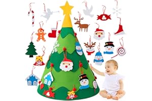 HBlife 3D DIY Felt Christmas Tree Set Christmas Decorations Clearance, Xmas Wall Hanging Ornaments Gifts for Kids Christmas Home Door Decorations