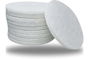 10 Pack 6 Inch Multipurpose White Scrubber Scouring Pads Flocking Scuff Pads -Hoop and Loop Scuff Pads Conditioning Discs Pol