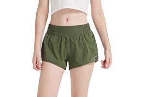 Aurefin Girls Athletic Shorts, Lightweight Running Shorts for Teen Girls Kids Sports Active Short with Zip Pocket and Elastic