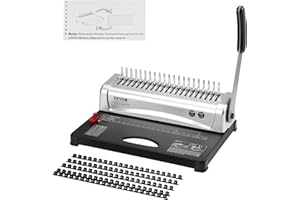 VEVOR Binding Machine, Comb Binding Machine 21-Holes Binding 450 Sheets, Book Binder Machine with 100 PCS 3/8'' Comb Binding Spines, for Letter Size, A4, A5