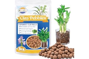 ZeeDix 5LBS Leca Clay Pebbles for Plants, Expanded Leca Balls for Hydroponic Growing Media for Aquaponics & Indoor Plants (Reusable Soilless Aggregate)
