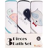Viviland Lot de 3 serviettes de bain à capuche pour bébé - Cadeau idéal pour nourrissons et nouveau-nés - Doux au toucher et 