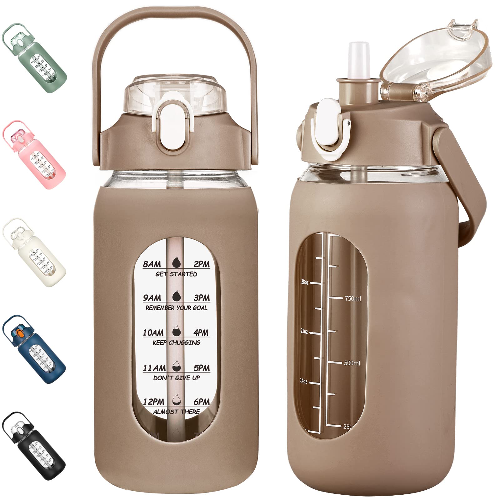 kytffu 42oz Glass Water Bottles with