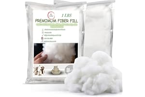 SK CHUMRA Premium Polyester Fiber Fill - High Resilience Stuffing for Pillows, Couch Cushions, Plush Toys, DIY Crafts & Pet Beds – Made in USA, Safe for Kids & Pets, Washable & Durable (1, Pounds)