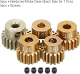 sourcing map 5Pcs 48DP Pinion Gear 3.175mm Shaft 16T-20T Aluminum for 1/10 RC view 3