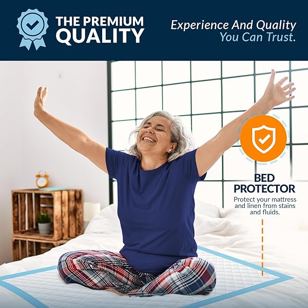MED PRIDE DISPOSABLE UNDERPADS 23” X 36” (50-COUNT) INCONTINENCE PADS, CHUX, BED COVERS, PUPPY TRAINING | THICK, SUPER ABSORBENT PROTECTION FOR KIDS, ADULTS, ELDERLY | LIQUID, URINE, ACCIDENTS