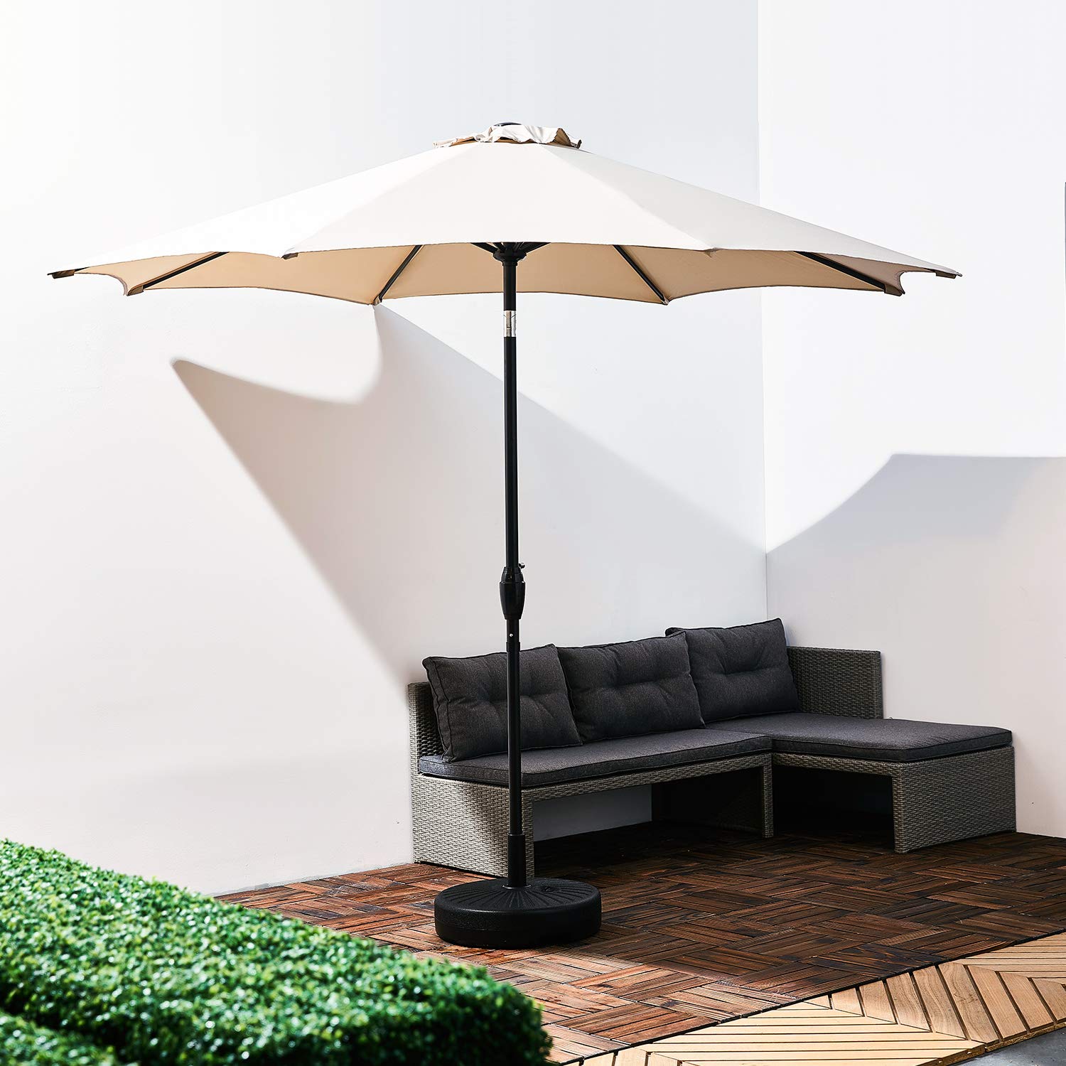 grand patio umbrella with button 10x10 FT Square Patio Cantilever Umbrella, Deluxe Curvy Of Grand patio Treasure Garden 9' Push Button