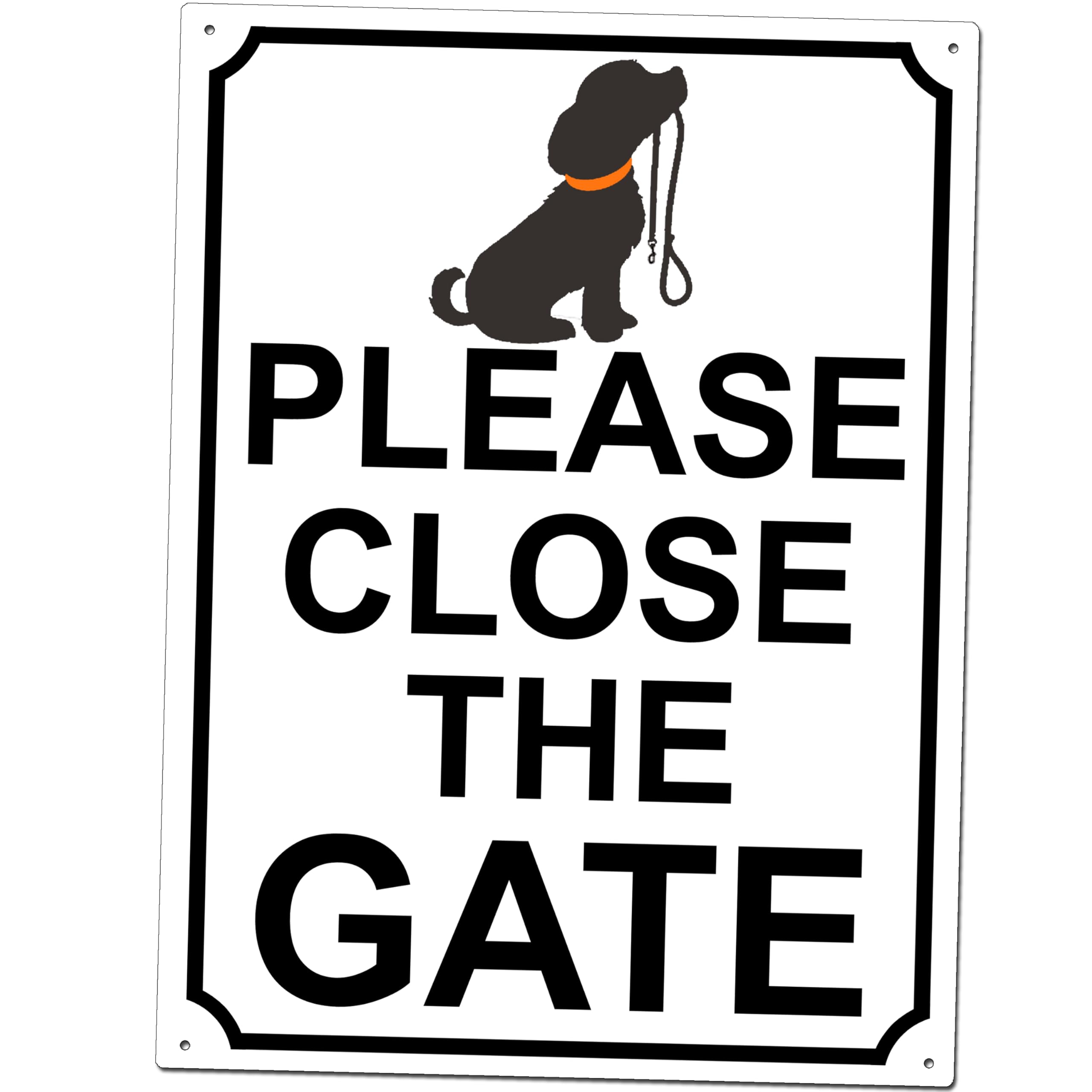 PLEASE CLOSE THE GATE METAL SIGN DOG THEME 200MM X 150MM (35H1) (150, 200) (Metal, 10" X 8" (267MM X 200MM))