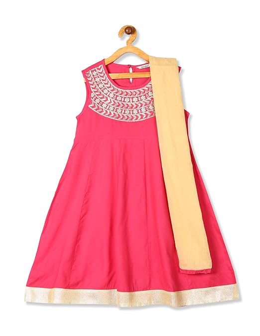 Karigari Girl's cotton Lehenga Choli (278825015_ Assorted_ 09Y)