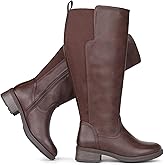 Chicblooms Women's Extra Wide Calf Knee High Boots with Side Zipper and Stretch Panel