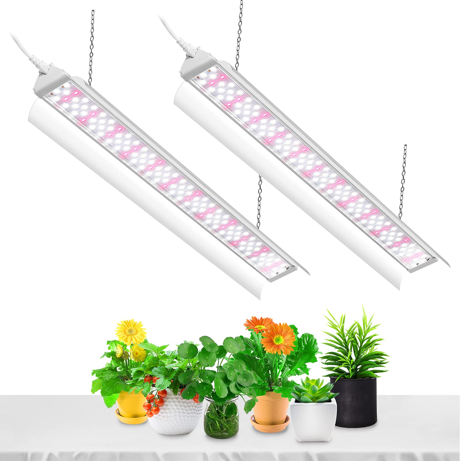 Photo 1 of SZHLUX LED Grow Light 2ft 80W (2×40W) Full Spectrum 660nm 730 IR Included LED Plant Light for Indoor Plants, Linkable High Output Sunlight Grow Light Strips with Daisy Chain