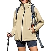 American Trends Rain Jacket Women Waterproof with Hood Travel Rain Coats Loose Fit Windbreaker Lined Jacket