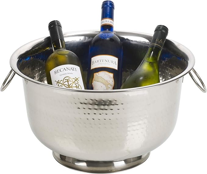 Large Round Ice Bucket Bowls and Bottle Holders Stainless Steel Party