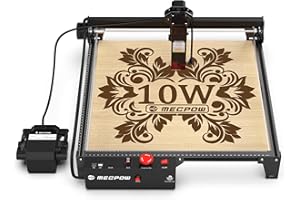 Mecpow X3 Pro Laser Engraver with Air Assist - 10W High Accuracy Laser Engraving Machine for Wood Metal and Acrylic, 16.0 x 15.7" Working Area, Laser Class：1