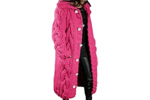 jxsoyen Long Cardigan Sweaters for Women Coats Cable Knit Casual Open Front Long Sleeve Sweater with Pockets