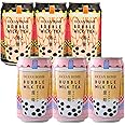 Ocean Bomb Boba Tea Tapioca Pearls, Canned Bubble Popping Milk Tea, Ready to Drink in a Can (2 Flavor, 6 Pack)