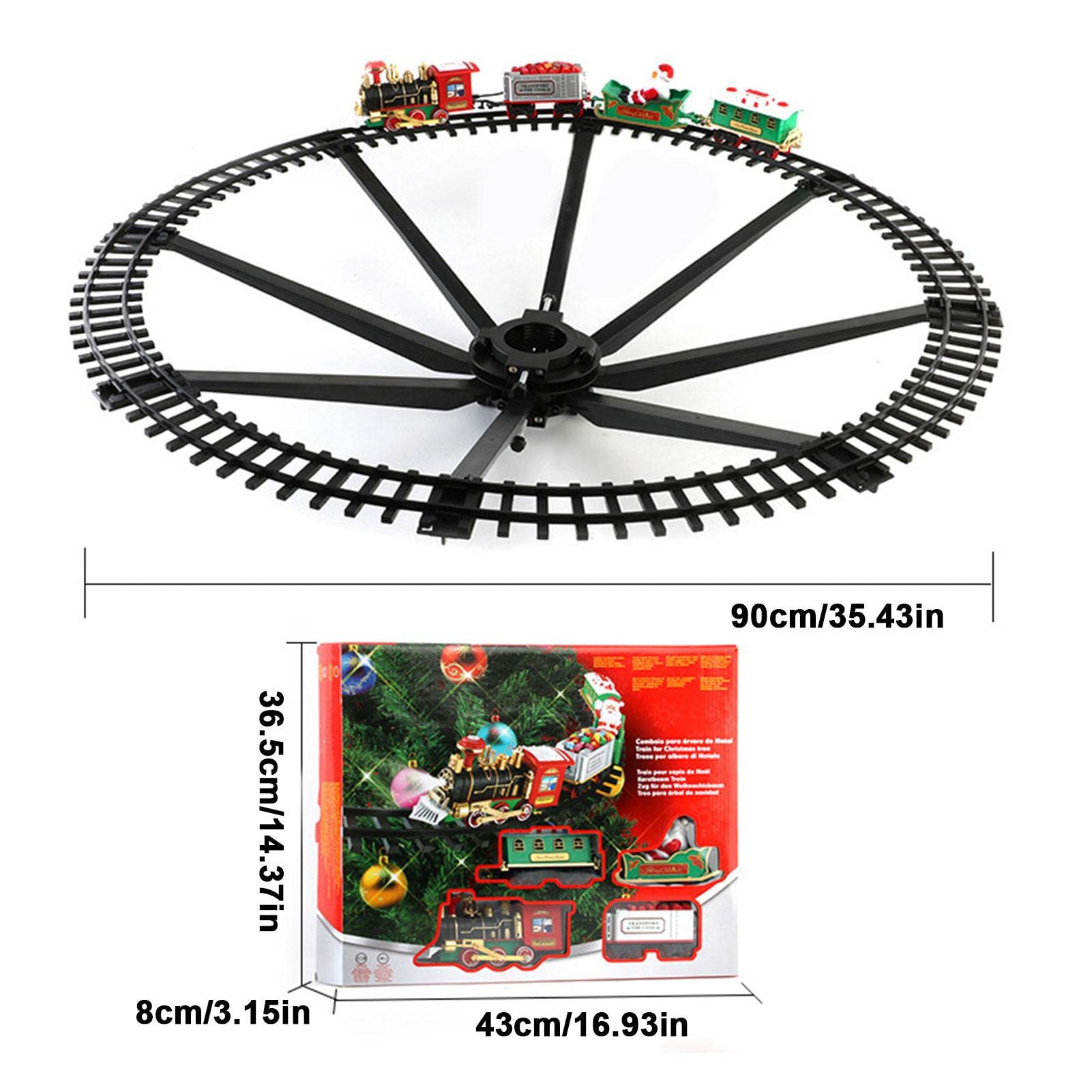 Christmas Train Steam Train Set for Around Christmas Tree Electric Toy Train with Lights for Kids Christmas Train Electric Hanging Decorative Track Set with Sound and Light Christmas Toy Set for Kids