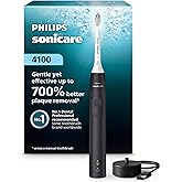 Philips Sonicare 4100 Power Toothbrush, Rechargeable Electric Toothbrush with Pressure Sensor, Black HX3681/24