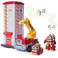 Robocar POLI Toys, [Fire Station Playset+Rescue Training Fire Truck Toy Car+Mini Transforming Robot Roy], Tower, Extension Ladder and Flashing Lights & Siren Sounds