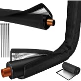 Outdoor HVAC Copper Pipe Insulation Cover, 72x10.2 Inch Flexible 600D Oxford AC Pipe Insulation Cover for Outside Wrap Weatherproof Sleeve Central Air Conditioning Mini Split Winter Protection, Black