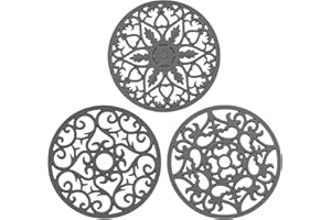 Smithcraft Silicone Trivets Hot Dishes, Pots & Pans, Hot Pads Kitchen Quartz Countertops, Pot Holders Trivet Mat, Non-Stick Heat Resistant Mats Counter&Table Kitchen Decor Accessories Set 3 Dark Grey