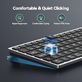 TECKNET 2.4G Wireless Keyboard Rechargeable 4-Device Bluetooth UK Layout view 6
