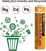 Pingju NiMH AAA Rechargeable Battery 1.2V 550mAh 4-Pack for Cordless Phones view 6