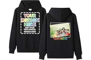 huale POD Custom Your Own Design Hoodie with Photo Image & Text - Customized Personalized Hoodies Sweatshirt for Men & Women