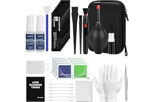 ARVOK Professional Camera Cleaning Kit(32 pcs), Including Air Blower/Cleaning Pen/Cleaning Spray/Cleaning Cloth/Lens Brush, Lens Cleaning Kit for DSLR Cameras Compatible with Canon, Nikon, Sony