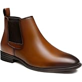 Jousen Mens Chelsea Boots Leather Slip On Dress Boots | Top-Grain Leather Upper,Slip-On Chelsea,Non-Slip Rubber Sole,Removable Memory Foam Insole,Lightweight Business Style