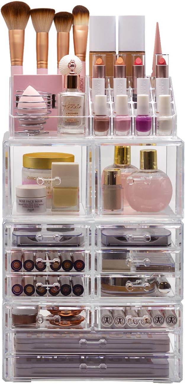 Sorbus Cosmetic Makeup and Jewelry Storage Case Tower Display Organizer - Spacious Design - Great for Bathroom, Dresser, Vanity and Countertop (Clear): Home Improvement