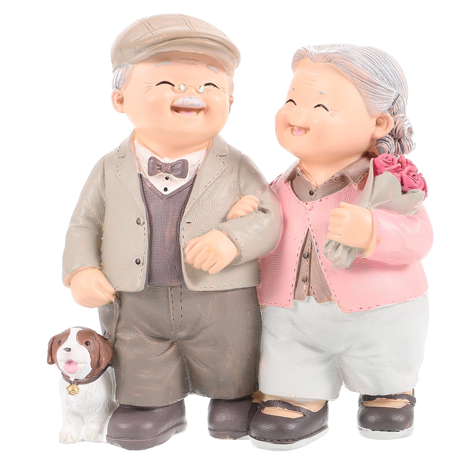 Homoyoyo Elderly Couple Figurines,Loving Couple Sculpture Grandparents Parents Statues for Christmas Valentine Day Wedding Anniversary Present