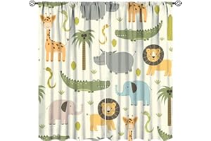JADERYS Cartoon Blackout Curtains Cute Jungle Forest Animals Tree Colorful Kids Baby Bedroom Nursery Living Room Decor Rod Pocket 2 Panels 42x45in