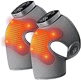 IKEEPFIT Knee Massager with Heat Vibration for Pain Relief MAXwarm 5.0[2026 Upgraded]-Heated Knee Brace with 5 Heat Levels and 4 Massage Heads, X-Warm Heat-Lock Tech, for Men Women(Grey, 2-Pack)