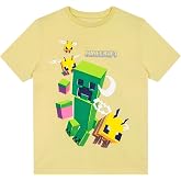 Minecraft Tshirt for Girls, Kids Bees &amp; Creeper Shirt, Short Sleeve Girls T Shirts