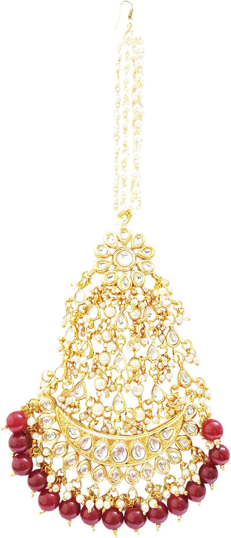 Traditional Kundan Pearls Rubies Jhumar Passa For Women (JWL1147)