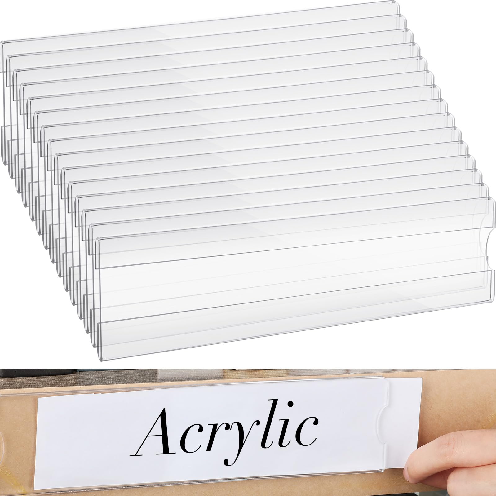 Photo 1 of 15 Sets 2 x 8 Inch Acrylic Wall Name Plate Holder Clear Plastic Sign Holder Frame with Adhesive Tape Horizontal Name Plates for Door Office Nameplate Display Trays Office Home Classroom favors